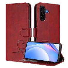 OEM - Samsung Galaxy A57 Pl&aring;nboksfodral Konstl&auml;der RFID-Skydd - Vinr&ouml;d