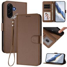 OEM - Samsung Galaxy A57 Pl&aring;nboksfodral Konstl&auml;der St&auml;llfunktion - Brun