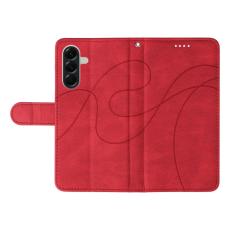 OEM - Samsung Galaxy A57 Pl&aring;nboksfodral Konstl&auml;der St&auml;llfunktion - R&ouml;d