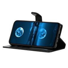 OEM - Samsung Galaxy A57 Pl&aring;nboksfodral Konstl&auml;der St&auml;llfunktion - Svart