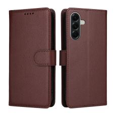 OEM - Samsung Galaxy A57 Pl&aring;nboksfodral Konstl&auml;der RFID Skydd - Brun