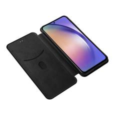 OEM - Samsung Galaxy A57 Pl&aring;nboksfodral Konstl&auml;der Skydd - Svart