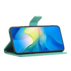 OEM - Samsung Galaxy A57 Pl&aring;nboksfodral Konstl&auml;der St&auml;ll Imprimerad Fj&auml;ril - Cyan