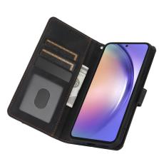 OEM - Samsung Galaxy A57 Pl&aring;nboksfodral Konstl&auml;der St&auml;ll - Svart