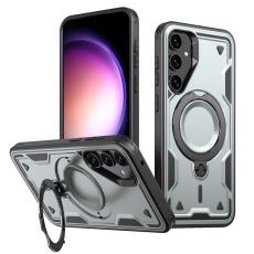 N/A - Samsung Galaxy S23 FE Skal Plast Militärskydd med Ställ - Grå