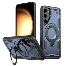 N/A - Samsung Galaxy S23 Skal Plast Militärt Skydd med Ställ - Blå