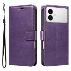 OEM - Samsung Galaxy S26 Edge Pl&aring;nboksfodral Konstl&auml;der Med Rem - Lila