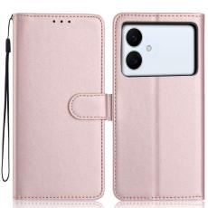 OEM - Samsung Galaxy S26 Edge Pl&aring;nboksfodral Konstl&auml;der St&auml;ll - Ros&eacute;guld