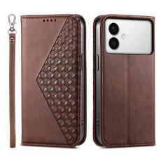 OEM - Samsung Galaxy S26 Edge Pl&aring;nboksfodral Konstl&auml;der - Brun