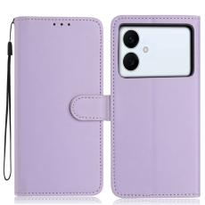 OEM - Samsung Galaxy S26 Edge Konstl&auml;der Pl&aring;nboksfodral med Rem Flera Kortfack - Lila