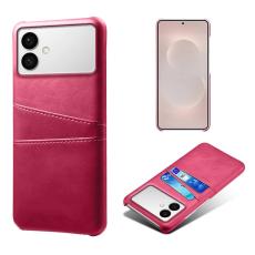 OEM - Samsung Galaxy S26 Edge Mobilskal PU L&auml;der + H&aring;rd PC - Rosa