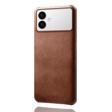 OEM - Samsung Galaxy S26 Edge Mobilskal PU L&auml;der H&aring;rd PC Skydd - Brun