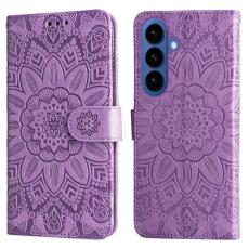 OEM - Samsung Galaxy S26+ Pl&aring;nboksfodral Konstl&auml;der Blomtryck - Lila