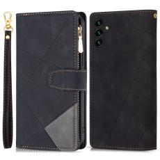 OEM - Samsung Galaxy S26 Fodral F&auml;rgsplicing L&auml;der Med St&auml;ll - Svart