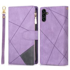 OEM - Samsung Galaxy S26+ Pl&aring;nboksfodral F&auml;rgsplicing Konstl&auml;der St&auml;ll - Lila