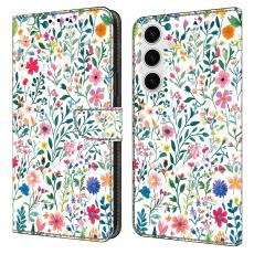 OEM - Samsung Galaxy S26 Plus Pl&aring;nboksfodral St&auml;llning Konstl&auml;der - Liten Blomster&auml;ng