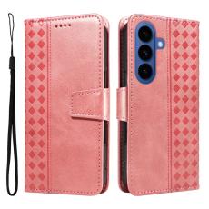 OEM - Samsung Galaxy S26 / S26 Pro Fodral &Auml;kta L&auml;der St&auml;ll - Ros&eacute;guld