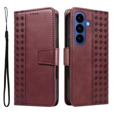 OEM - Samsung Galaxy S26 / S26 Pro Fodral &Auml;kta L&auml;der St&auml;ll - Vinr&ouml;d