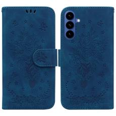 OEM - Samsung Galaxy S26 / S26 Pro Fodral Konstl&auml;der Butterfly Blomma - Bl&aring;