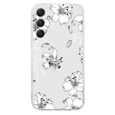 OEM - Samsung Galaxy S26+ Skal Mjuk TPU M&ouml;nstertryck - Vit Blomma