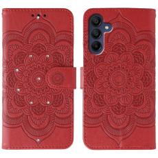 OEM - Samsung Galaxy S26 Skal PU L&auml;der Mandala Tryck - R&ouml;d