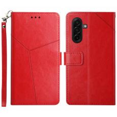 OEM - Samsung Galaxy S26 Skal Y-formade Linjer Pr&auml;gling Konstl&auml;der - R&ouml;d