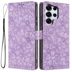 OEM - Samsung Galaxy S26 Ultra Fodral &Auml;kta L&auml;der St&auml;ll - Lila