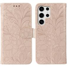 OEM - Samsung Galaxy S26 Ultra Fodral Konstl&auml;der Flip - Ros&eacute;guld