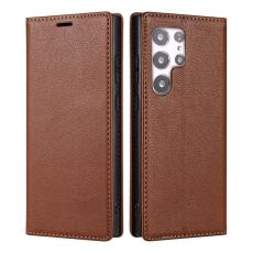 OEM - Samsung Galaxy S26 Ultra Fodral Magnetisk St&auml;ngning Konstl&auml;der - Brun