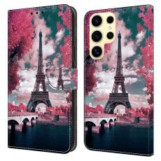 OEM - Samsung Galaxy S26 Ultra Fodral M&ouml;nstertryck St&auml;ll L&auml;der Flip - Eiffel Tower