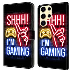 OEM - Samsung Galaxy S26 Ultra Fodral M&ouml;nstertryck St&auml;ll L&auml;der Flip - Neon