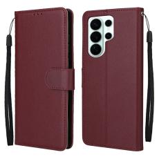 OEM - Samsung Galaxy S26 Ultra Fodral St&auml;ll PU L&auml;der - Vinr&ouml;d