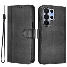 OEM - Samsung Galaxy S26 Ultra Fodral St&auml;ll Retro Textur &Auml;kta L&auml;der - Svart