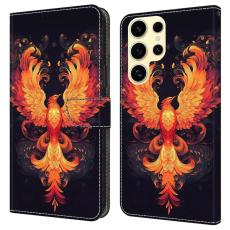 OEM - Samsung Galaxy S26 Ultra Fodral St&auml;llning M&ouml;nstertryck PU L&auml;der - Flame Bird