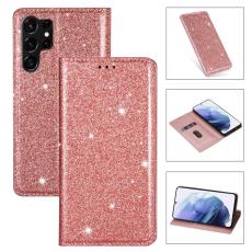 OEM - SAMSUNG Galaxy S26 Ultra Mobilskal Glittrig PU L&auml;der + TPU - Ros&eacute;guld
