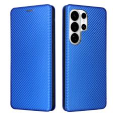 DIERFENG - Samsung Galaxy S26 Ultra Mobilskal Kolfiber Textur St&ouml;tt&aring;lig Konstl&auml;der - Bl&aring;