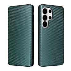 OEM - Samsung Galaxy S26 Ultra Mobilskal Kolfiber Textur St&ouml;tt&aring;lig Konstl&auml;der - Gr&ouml;n