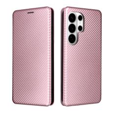 OEM - Samsung Galaxy S26 Ultra Skal Kolfiber Textur St&ouml;tt&aring;ligt Konstl&auml;der - Ros&eacute;guld