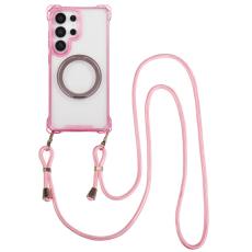 OEM - Samsung Galaxy S26 Ultra Skal Magnetiskt St&auml;ll TPU + PC - Rosa