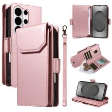 OEM - Samsung Galaxy S26 Ultra Skal PU L&auml;der St&auml;ll - Ros&eacute;guld