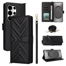 YIKATU - Samsung Galaxy S26 Ultra St&auml;ll Fodral &Auml;kta L&auml;der - Svart