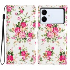 OEM - Samsung Galaxy S26 Edge Pl&aring;nboksfodral Konstl&auml;der St&auml;ll R&ouml;da Blommor