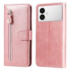 OEM - Samsung Galaxy S26 Edge Mobilskal KonstL&auml;der Med Dragkedja - Rosa