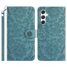 OEM - Samsung Galaxy S26 Fodral Blomm&ouml;nster &Auml;kta L&auml;der Flip - Svartgr&ouml;n