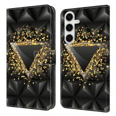 OEM - Samsung Galaxy S26 Fodral PU L&auml;der Med St&auml;ll - Rhombus - Svart