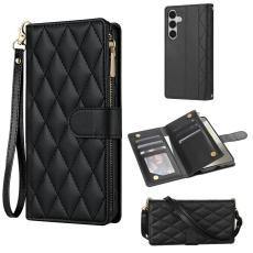 OEM - Samsung Galaxy S26 Plus Pl&aring;nboksfodral Konstl&auml;der Rhombus - Svart