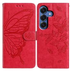 OEM - Samsung Galaxy S26 Plus Pl&aring;nboksfodral Flip Konstl&auml;der Med Rem - R&ouml;d