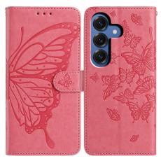 OEM - Samsung Galaxy S26 Plus Pl&aring;nboksfodral Flip Konstl&auml;der Med Rem - Rosa