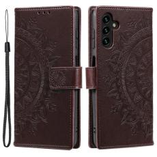 OEM - Samsung Galaxy S26 Plus Pl&aring;nboksfodral Impr. Totem Konstl&auml;der - Brun