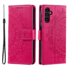 OEM - Samsung Galaxy S26 Plus Pl&aring;nboksfodral Imprinted Totem Konstl&auml;der - Rosa